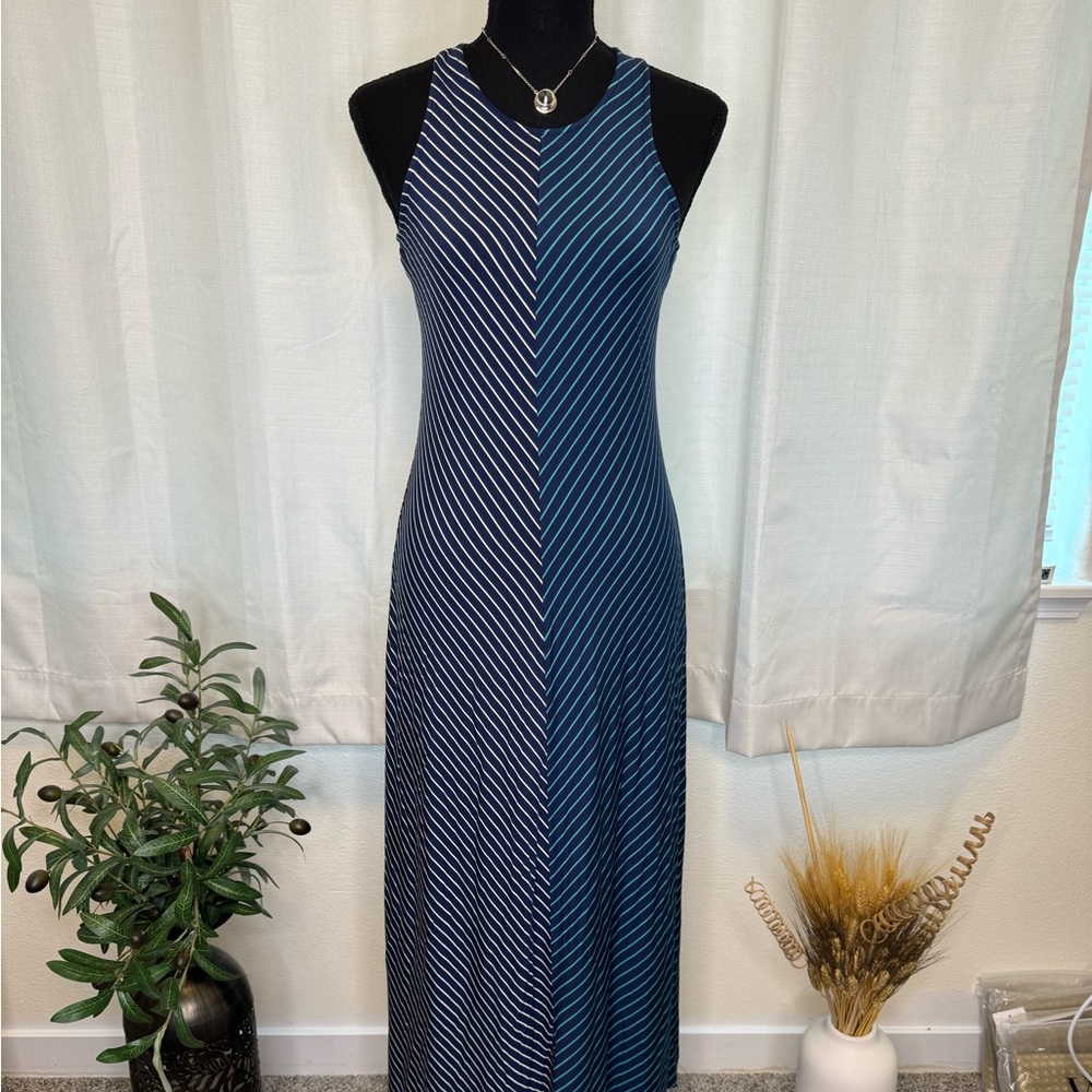 Gap Twist-Back Tank Midi Dress Multi-Stripe Small